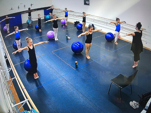 Students in class for Progessing Ballet Technique