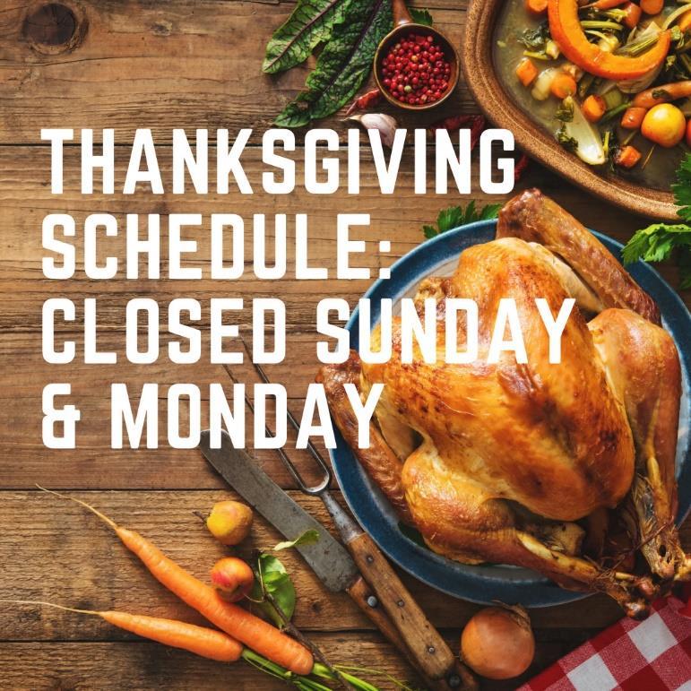 NLDC's 2024 Thanksgiving Schedule